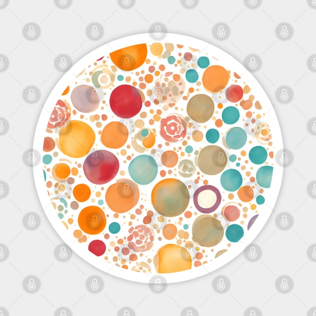 different sizes and colors circles pattern Magnet by John`s patterns